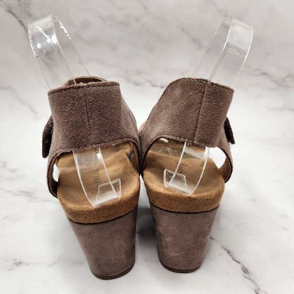 Lucky Brand LP-Kamilia Tan Suede Leather Wedges Sandals Women's 8.5 - Picture 3 of 8